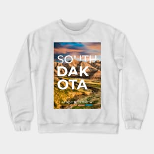 South Dakota Travel Poster Crewneck Sweatshirt